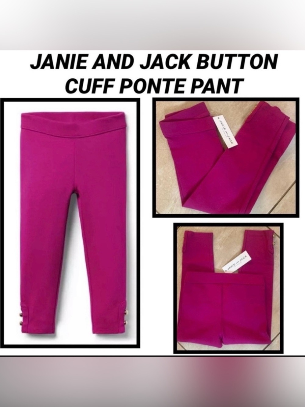 JANIE AND JACK BUTTON CUFF PONTE PANT